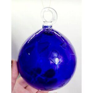 Dam Glass Studio Large Cobalt Hand Blown Glass Ornament
